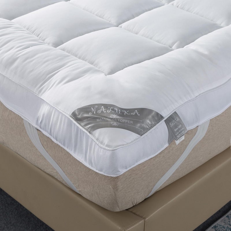Naluka Mattress Topper Twin Size Pillowtop Bed Topper Mattress Pad 2 Inch Thick Mattress Cover - Image 2